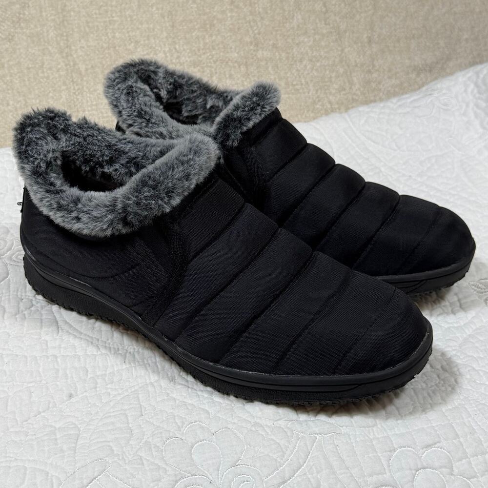Minnetonka Timpson Tulsa Faux Fur Lined Shoes Booties Women Size 10 Black